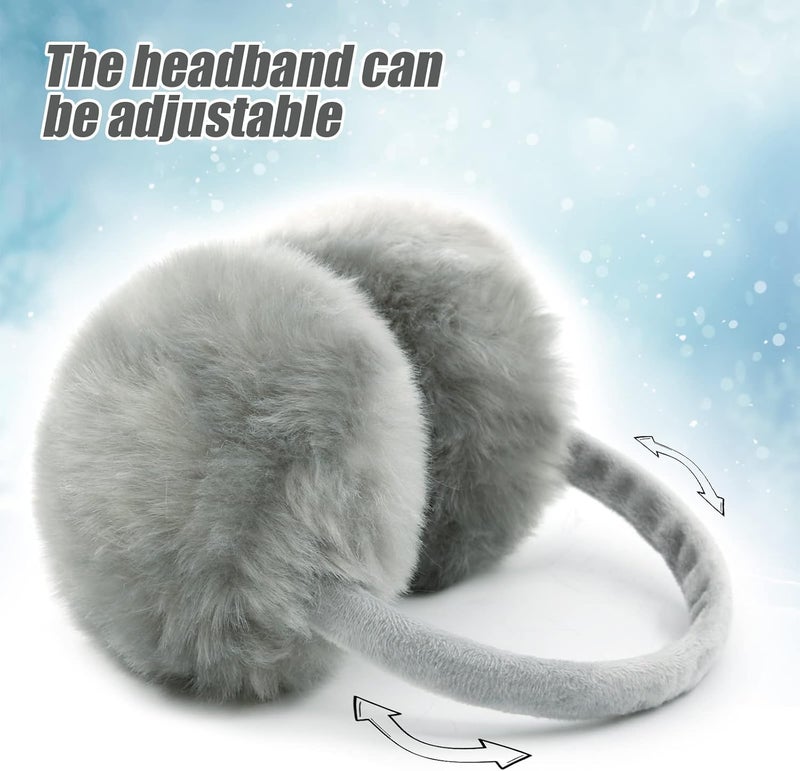 FSTEOE Winter Ear Muffs Women Warm Earmuff Girls Ear Warmers Soft Plush Outdoor Adjustable Ear Cover - Image 3